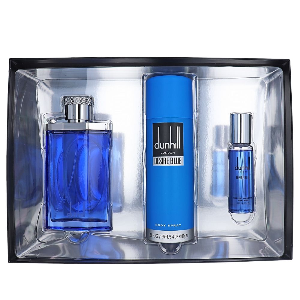 Dunhill Desire Blue 3 Pc Set Edt 100 Ml + Body Spray 200 Ml + Edt 30 Ml