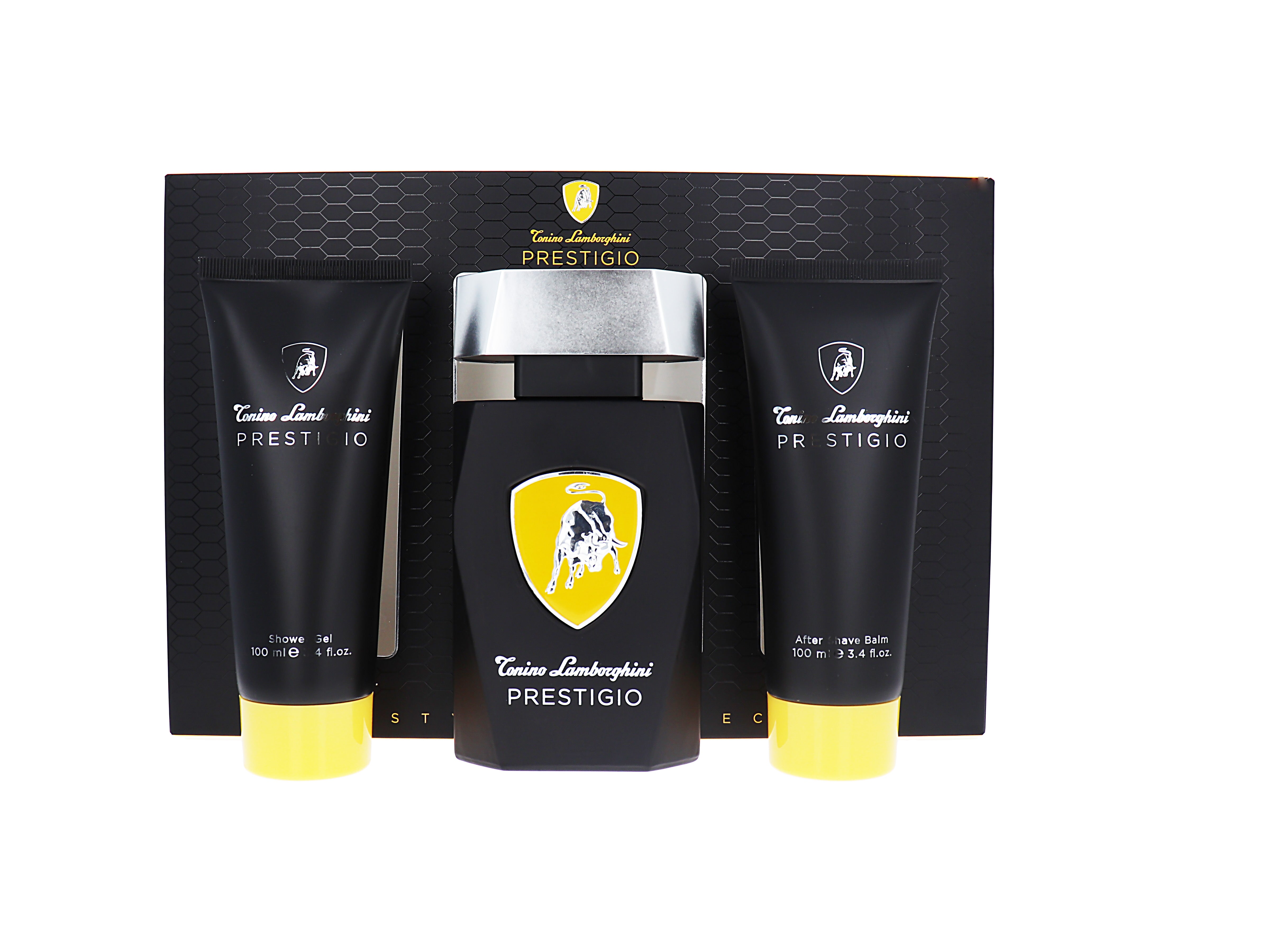 LAMBORGHINI PRESTIGIO 3PC SET - EDT 125ML + AFTERSHAVE BALM 100ML + SHOWER GEL 100ML