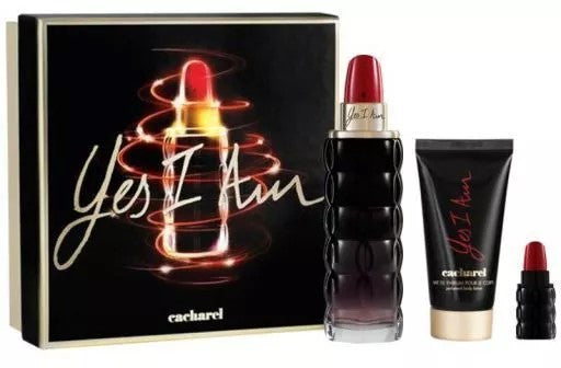 Cacharel Yes, I Am 3 Pc Set Edt 75 Ml + Body Lotion 50 Ml + Mini Replica