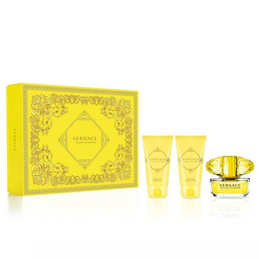 Versace Yellow Diamond 3 Pc Set Edt 50 Ml + 50 Ml Body Lotion + 50 Ml Shower Gel